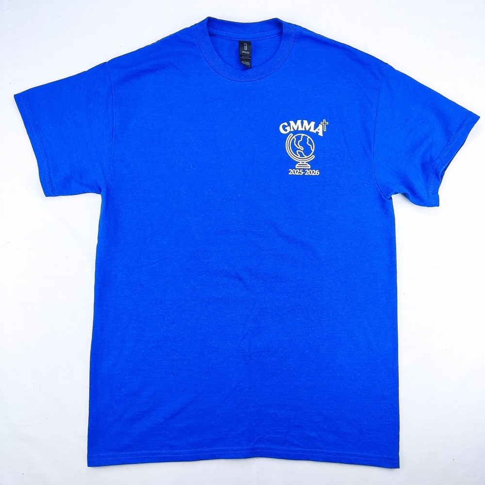 Gildan T-Shirt Mens Medium Blue GMMA Baylor University Medical Missions Graphic
